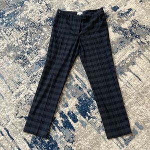 Jigsaw Plaid Trousers US size 6 black blue and gray color